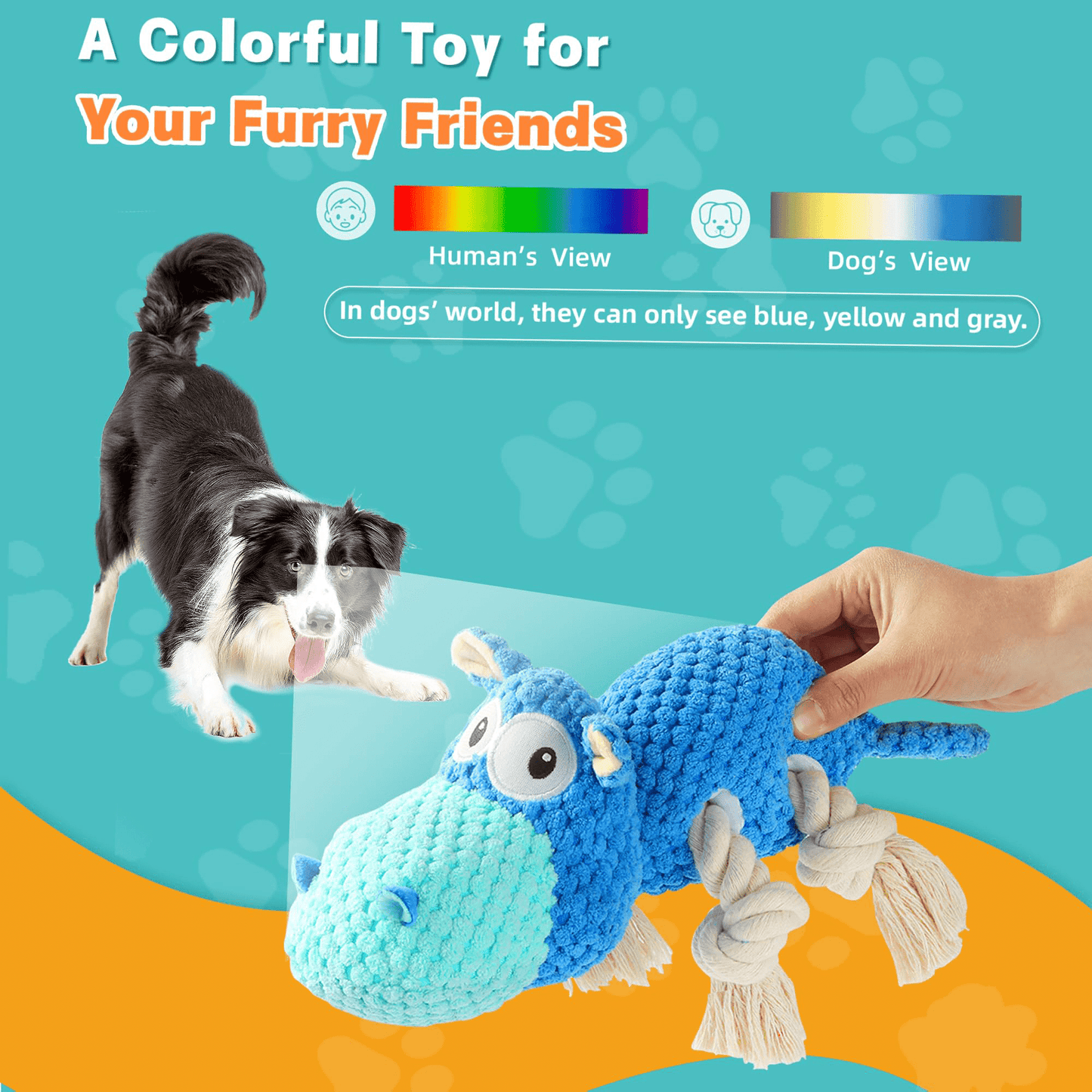 Dog Toys for Aggressive Chewers - OEIKPFN Dog Toys to Keep Them Busy Squeaky Dog Toys for Large Dogs (Blue, Medium)