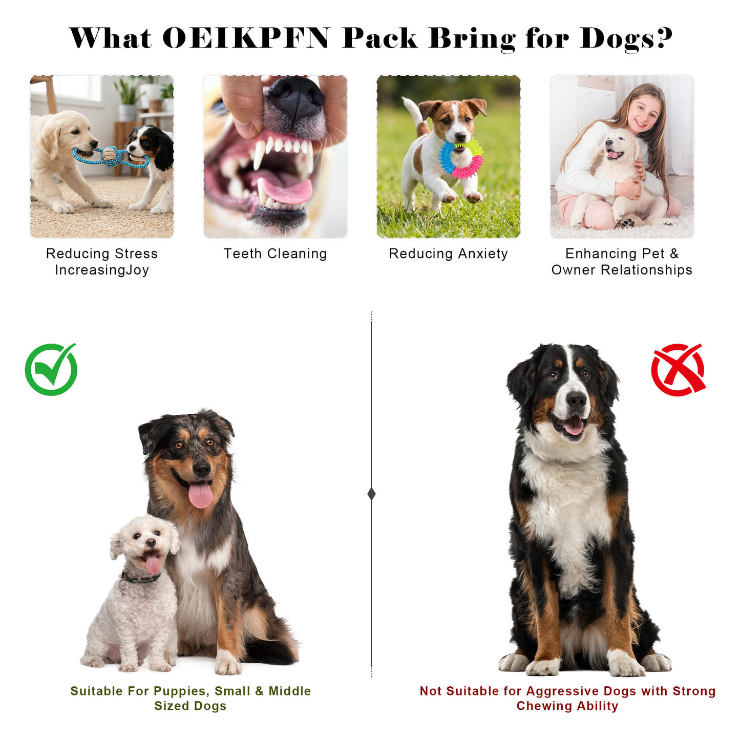 19Packs Dog Chew Toys for Teething, OEIKPFN Plush and Squeaky Toys with Rope Toy, Treat Balls for Small Medium Dogs