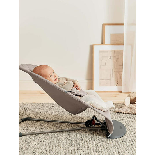 Baby Bouncer, Portable Baby Bouncer Seat, Infant Rocker Chair with 3 Recline Positions for Infants, Light Grey