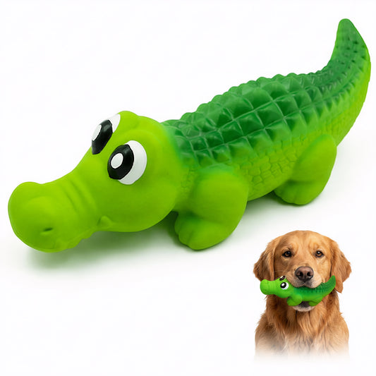 Squeaky Dog Toys for Medium Dogs, Soft Latex Squeaky Dog Ball, Cute Funny Squeak Crocodile Pet Toys