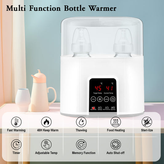 Baby Bottle Warmer, OEIKPFN 7-in-1 Multi-Function Bottle Warmer for Breast Milk, Formula & Heating Food, BPA Free Milk Warmer with Timer, LED Display