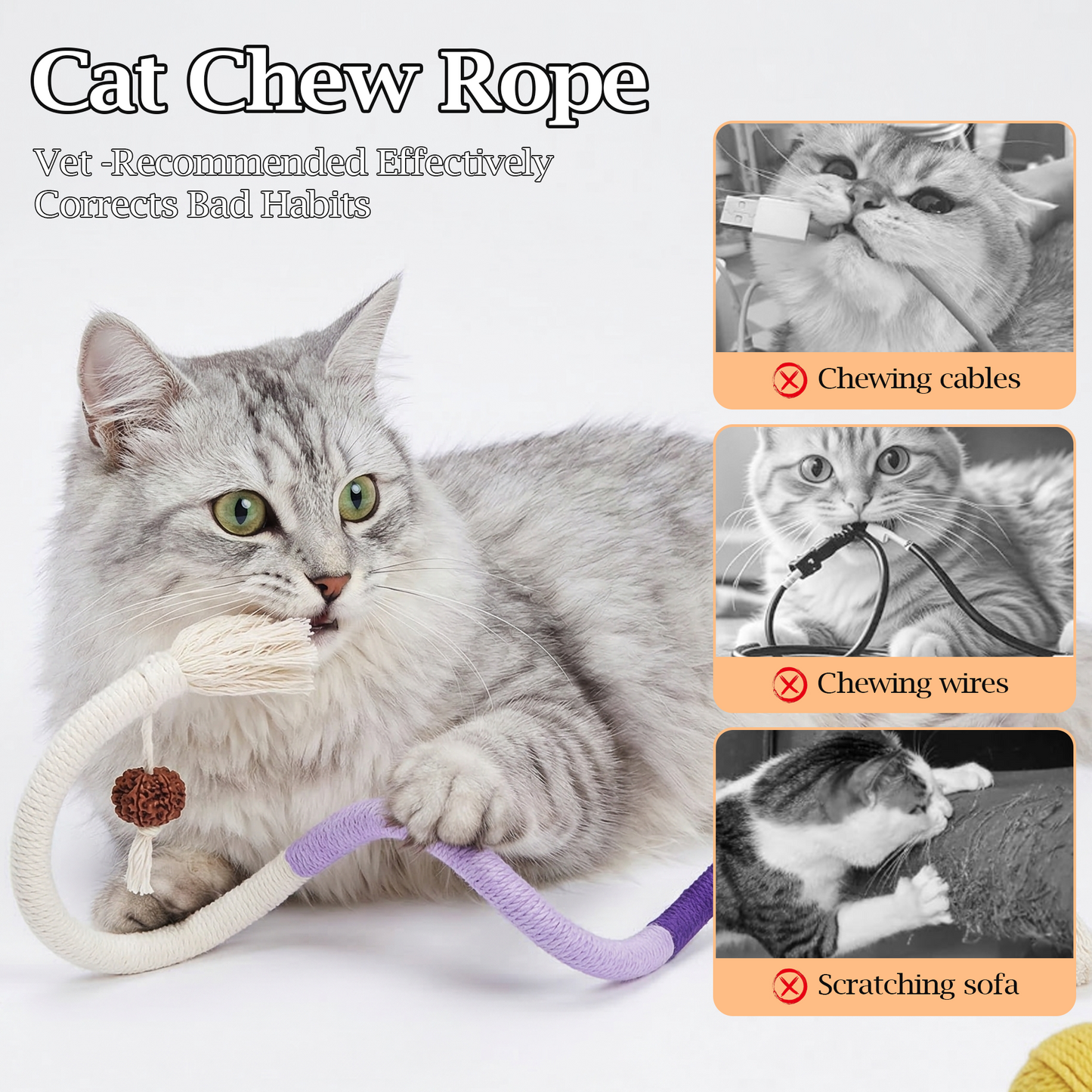 OEIKPFN Cat Chew Toys, 12PCS Chew Rope & Silvervine Sticks for Bored Indoor Adult Cats, Interactive Catnip Toys for Cats for Teeth Cleaning