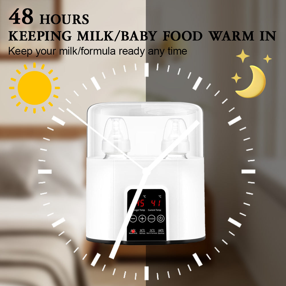 Baby Bottle Warmer, OEIKPFN 7-in-1 Multi-Function Bottle Warmer for Breast Milk, Formula & Heating Food, BPA Free Milk Warmer with Timer, LED Display