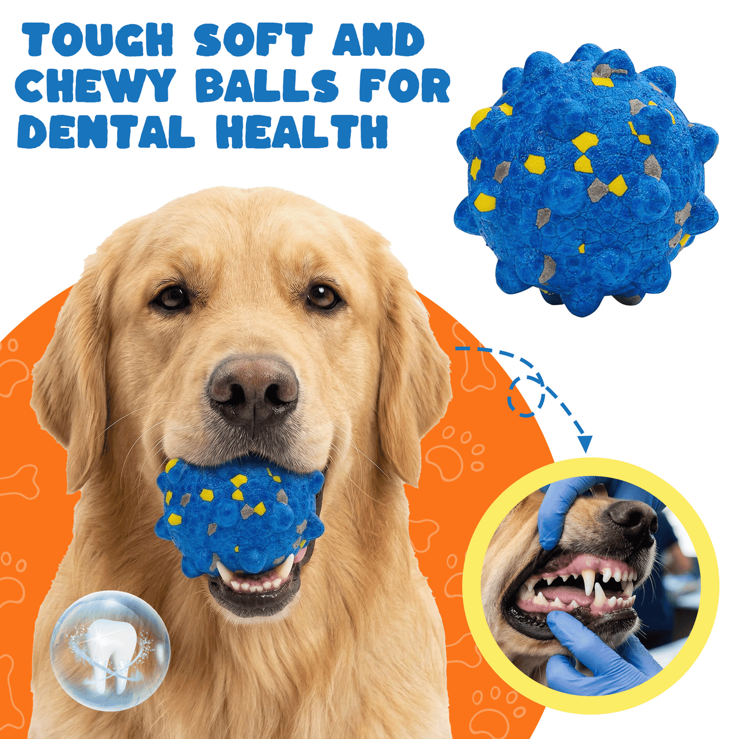 OEIKPFN Dog Balls Interactive Tennis Balls for Dogs, Dog Toys for Aggressive Chewers, 3" Fetch Ball Water Toy for Small/Medium Breed for Teething, 3 Pack