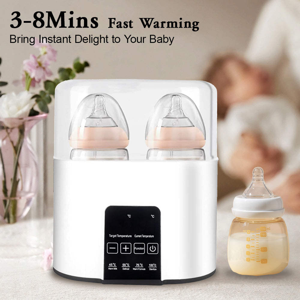 Baby Bottle Warmer, OEIKPFN 7-in-1 Multi-Function Bottle Warmer for Breast Milk, Formula & Heating Food, BPA Free Milk Warmer with Timer, LED Display