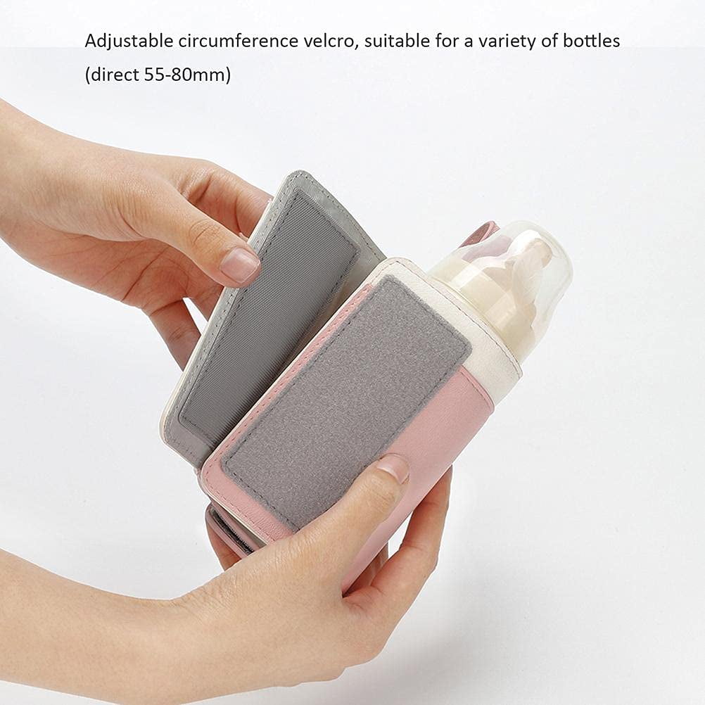 Bottle Warmer, Portable Baby Milk Warmer with 3 Levels Temperature for Breastfeeding Night Feeding Daily Use Travel, Pink