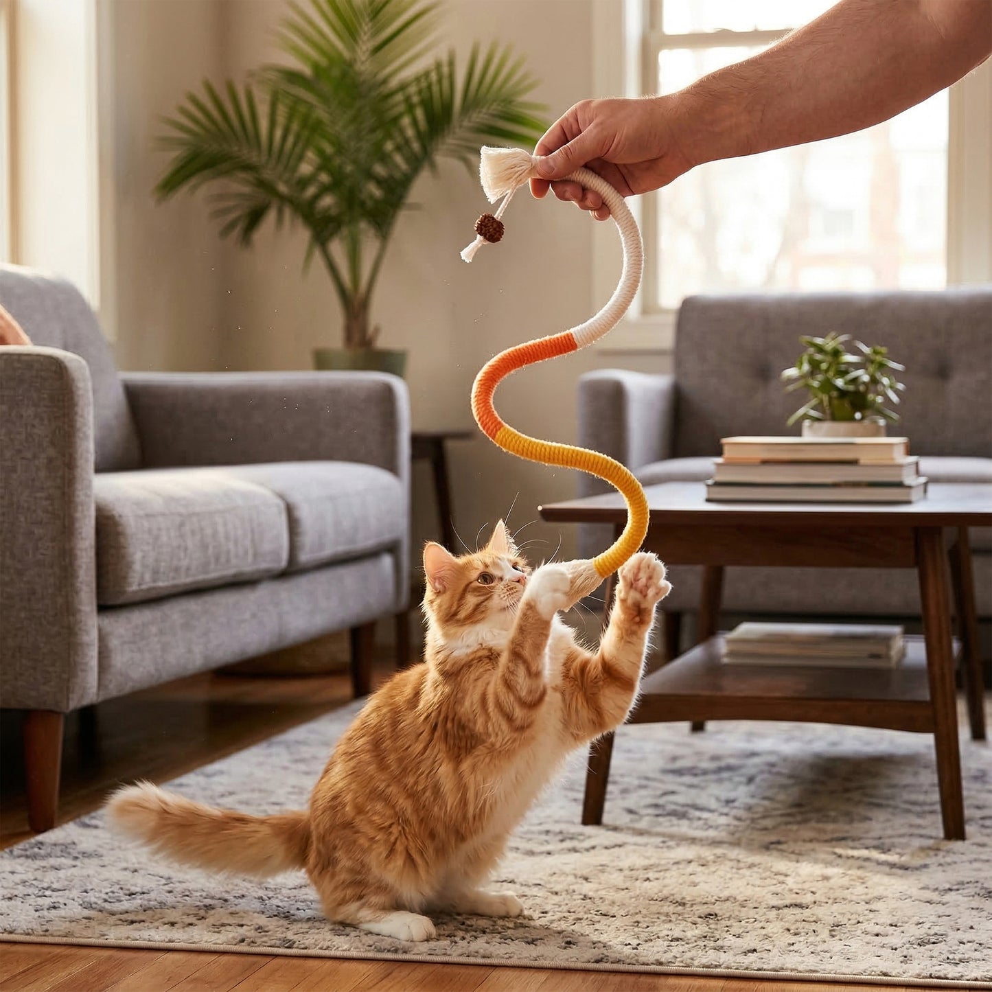 OEIKPFN Cat Chew Toys, 12PCS Chew Rope & Silvervine Sticks for Bored Indoor Adult Cats, Interactive Catnip Toys for Cats for Teeth Cleaning
