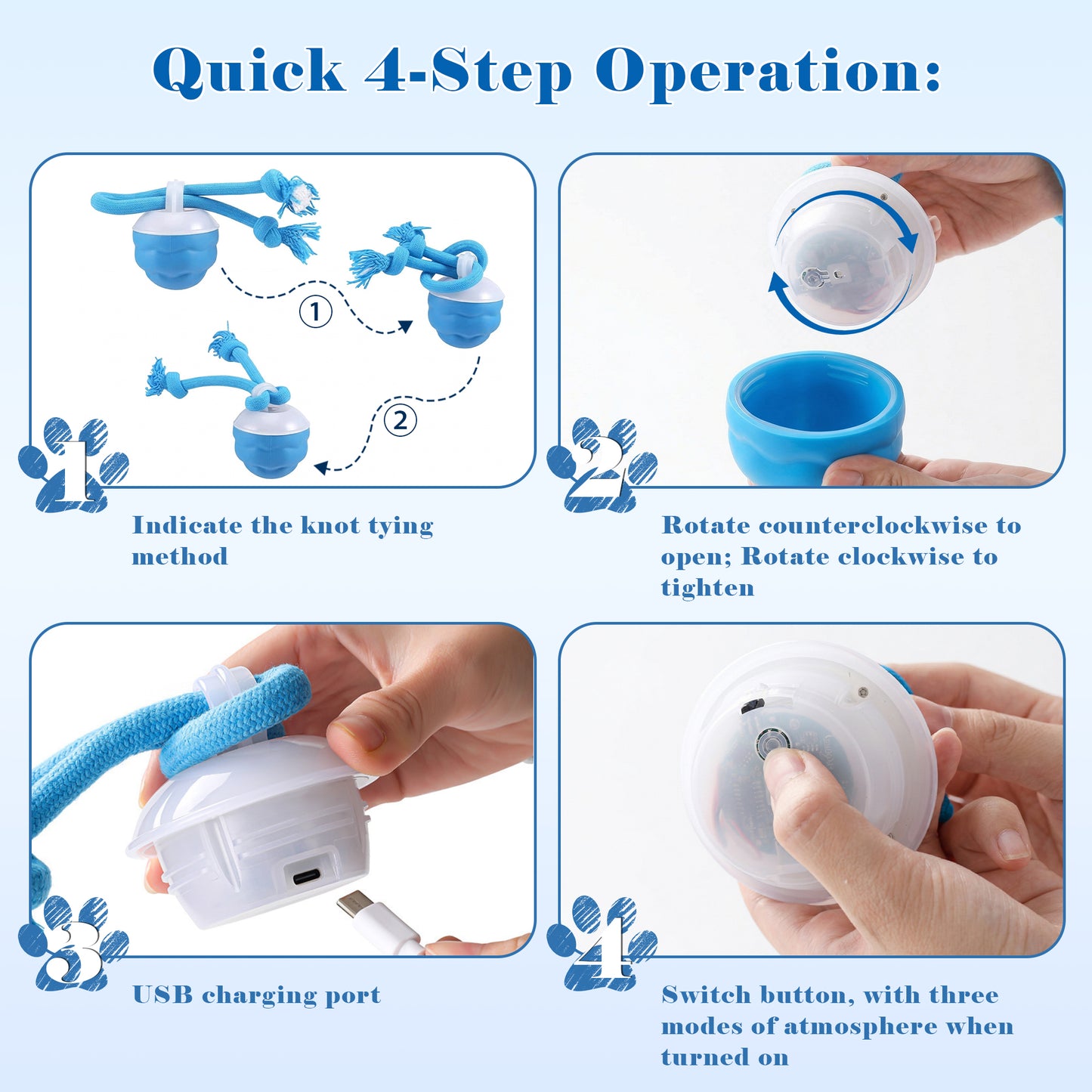 Interactive Dog Toys - OEIKPFN 2026 Upgraded Automatic Moving Dogs Toy Wicked Ball for Boredom, Motion Activated Balls for Medium/Large Dogs to Keep Them Busy(Blue)