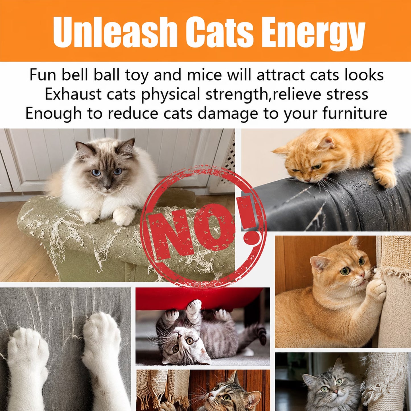 OEIKPFN 24Pcs Cat Toys Kitten Toys, Interactive Kitty Toys with Collapsible Cat Tunnels Tent, Cat Wand Catnip Feather Teaser