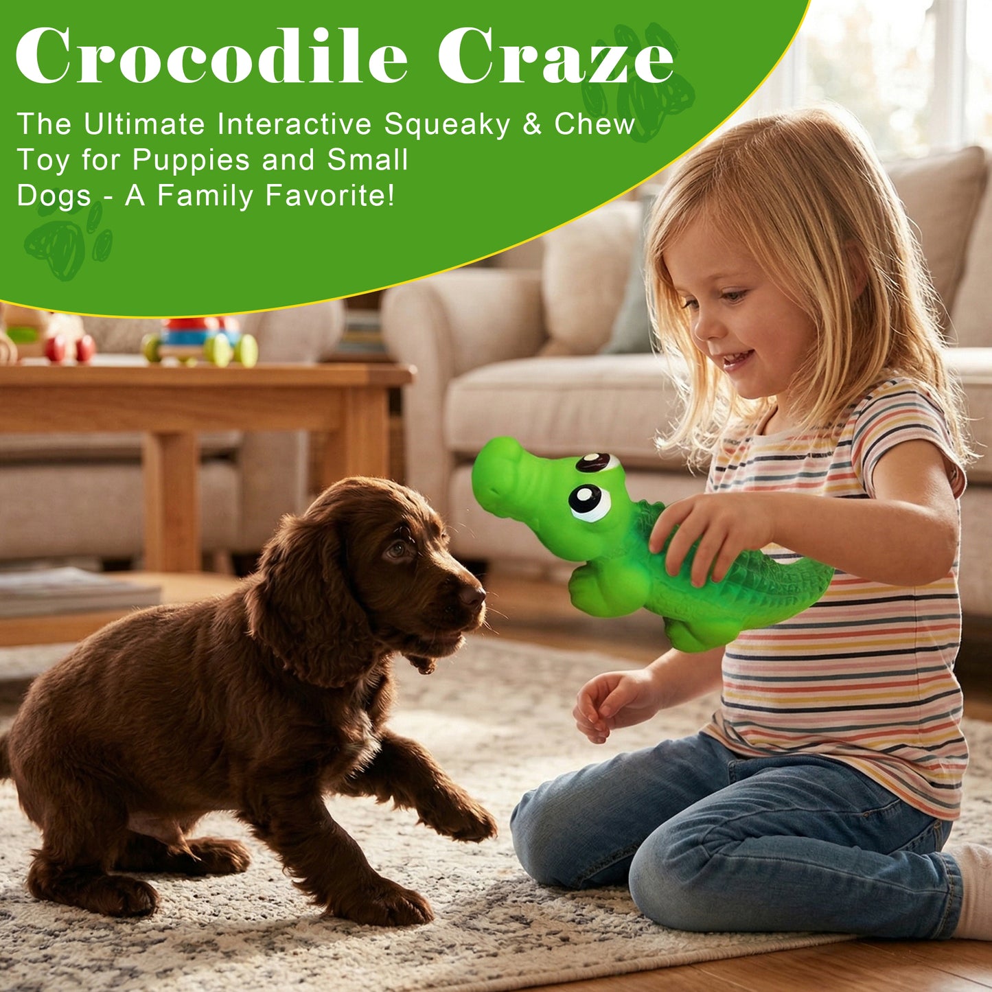 Squeaky Dog Toys for Medium Dogs, Soft Latex Squeaky Dog Ball, Cute Funny Squeak Crocodile Pet Toys