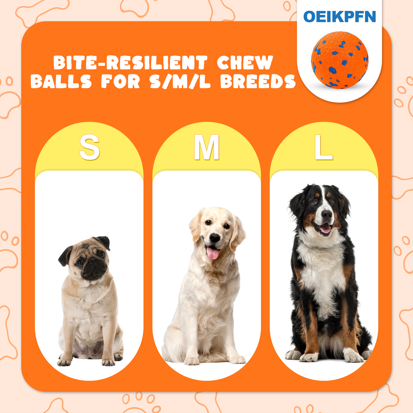 OEIKPFN Dog Balls Interactive Tennis Balls for Dogs, Dog Toys for Aggressive Chewers, 3" Fetch Ball Water Toy for Small/Medium Breed for Teething, 3 Pack
