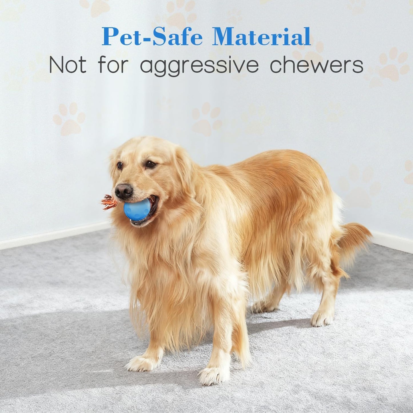 OEIKPFN Interactive Dog Toy – Automatic Electric Rolling Ball with Rope, Motion-Activated Play, Random Movement, Rechargeable, Ideal for Boredom Relief for All Dog Sizes, Blue
