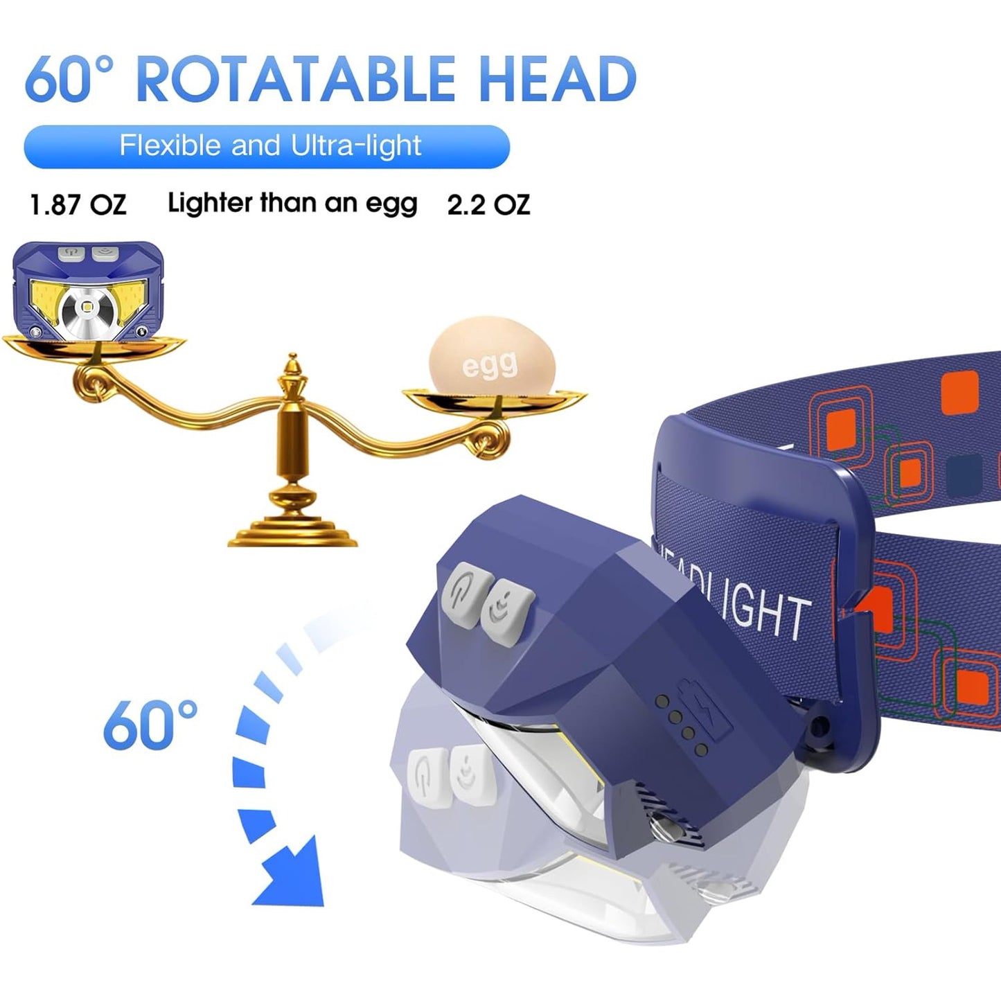 Headlamp Flashlight, High Lumen Bright LED Rechargeable Headlight with White Red Light, 2-Pack Waterproof Motion Sensor Head Lamp, 8 Mode for Camping Running Hiking Fishing Gear- Pink