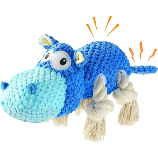 Dog Toys for Aggressive Chewers - OEIKPFN Dog Toys to Keep Them Busy Squeaky Dog Toys for Large Dogs (Blue, Medium)