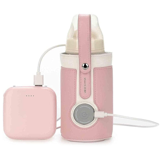 Bottle Warmer, Portable Baby Milk Warmer with 3 Levels Temperature for Breastfeeding Night Feeding Daily Use Travel, Pink