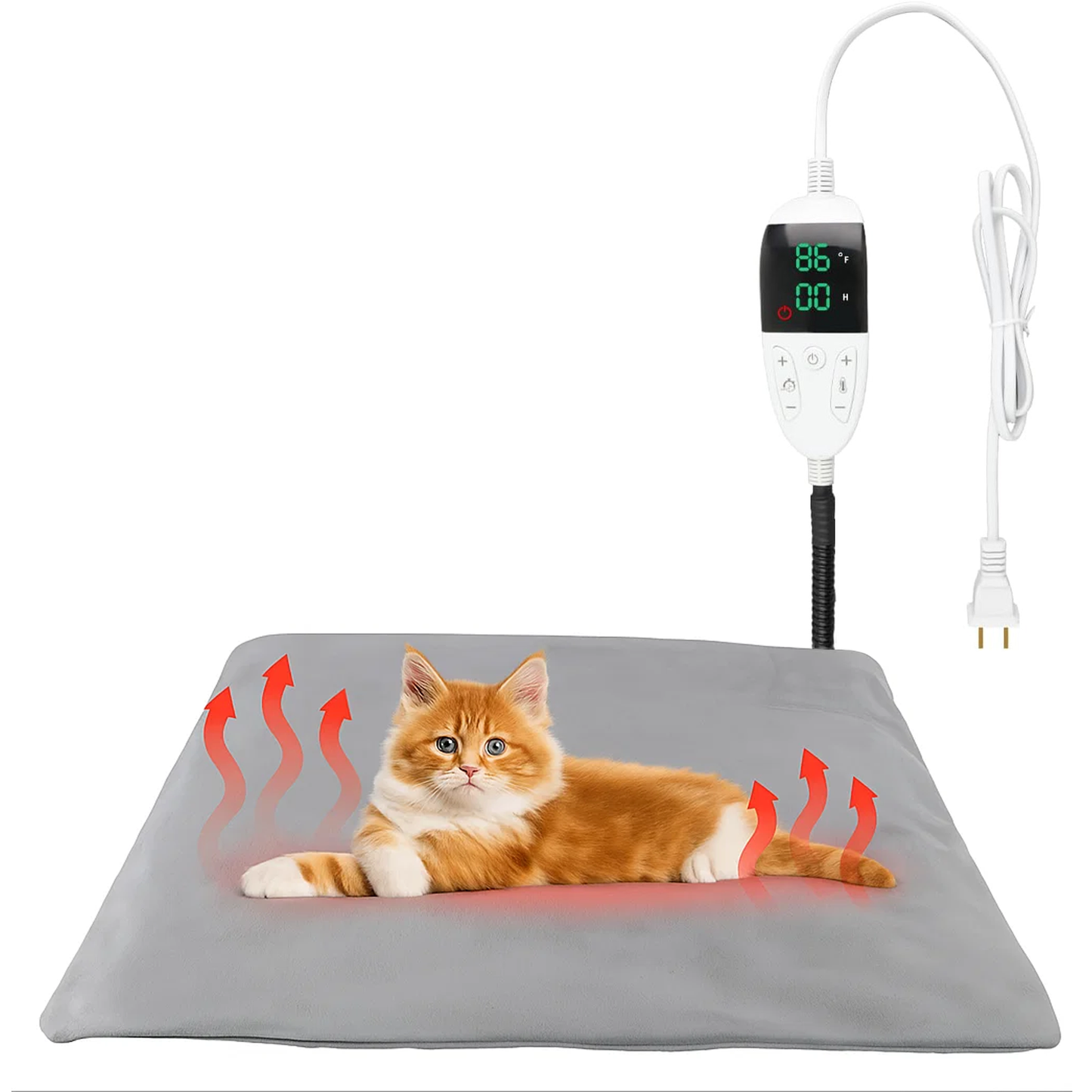 Cat Bed, OEIKPFN Warming Cat Bed for Indoor Cats & Small Dogs, Washable & Reflects Body Heat, 17.7''x17.7'', Gray