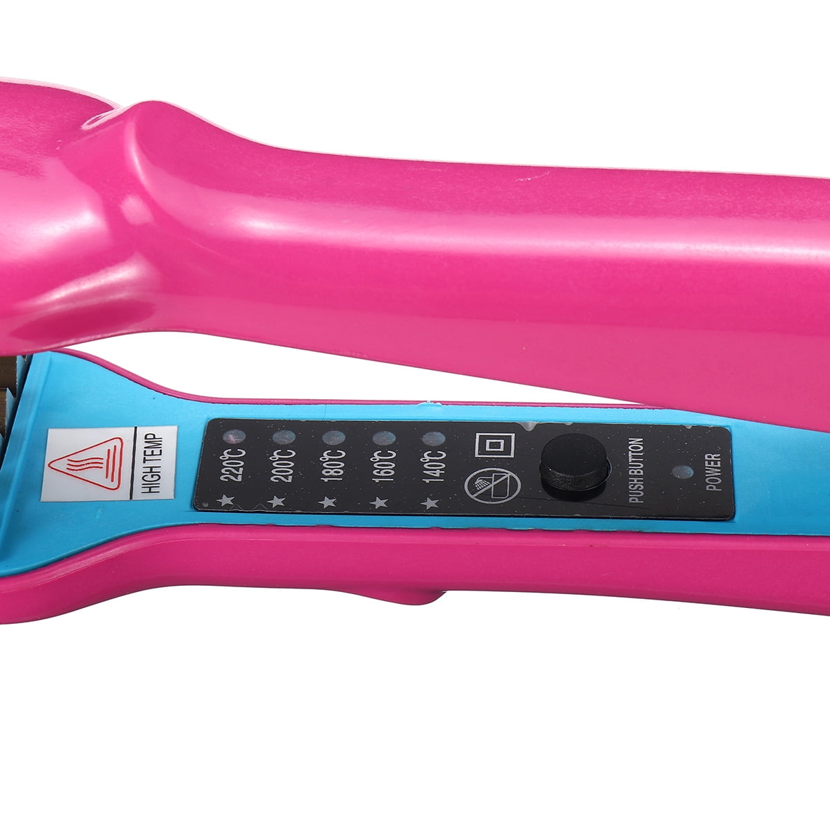 Hair Crimper, OEIKPFN Professional Crimping Iron and Waver Ceramic Curling Iron, Rose Red